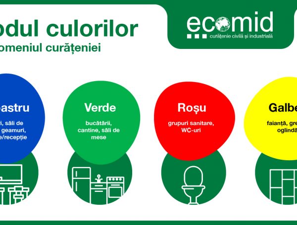 Codul celor 4 culori din domeniul curateniei